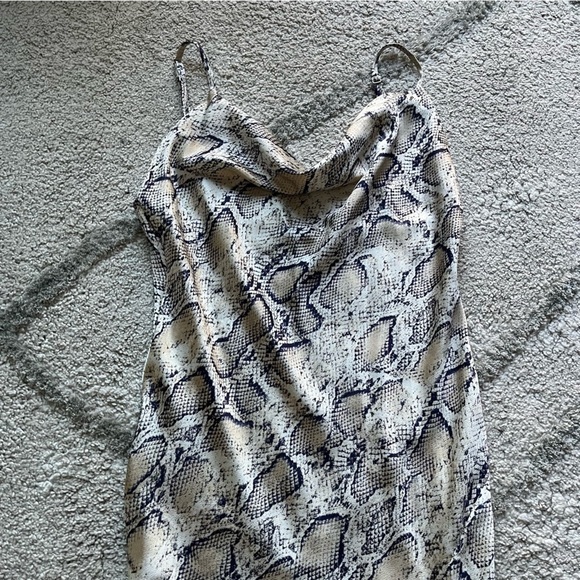 Paper Heart midi slip dress reptile print tan cream neutral xs - Picture 6 of 9